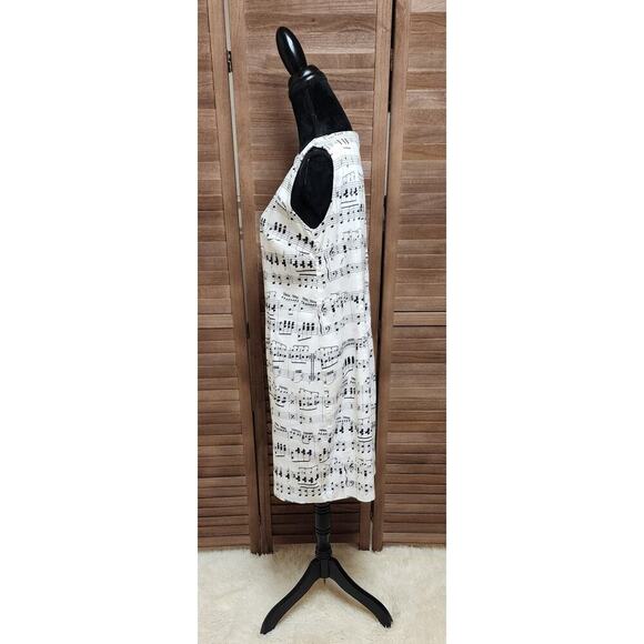 North Style Dress Women’s Size 14 Black And White Music Notes Sleeveless NEW - Picture 6 of 8